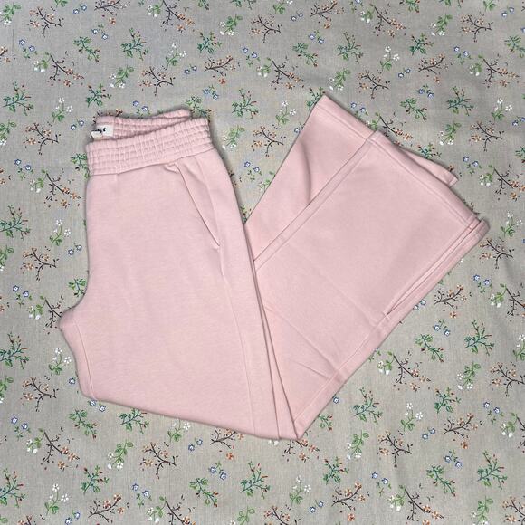 PACT Posey Fleece Sweatpant Straight Leg Pink Medium Cotton Blend Lounge Comfy - Picture 5 of 9